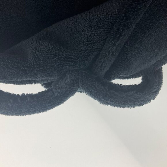Alexander Del Rossa Sz 5X/6X Robe Black Hooded Plush Fleece Soft Long Loungewear - Picture 9 of 10